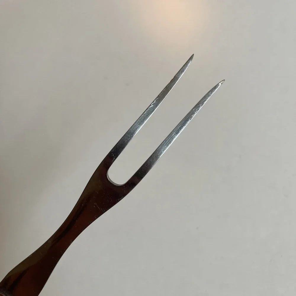 Vintage‎ CUTCO #26 Brown Composite Handle Meat Carving Turning Fork